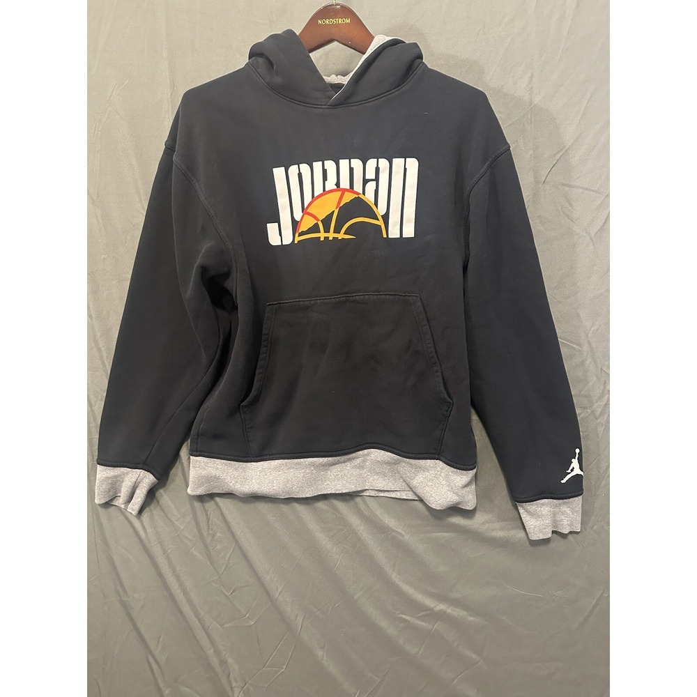 Jordan Sport DNA HBR Fleece Pullover Black And Gray Hoodie Men's Size Medium‎